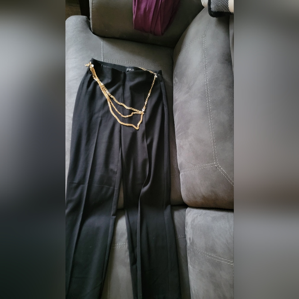 NWT Rachel Zoe High Rise Flare Leg Chain Trouser Pants